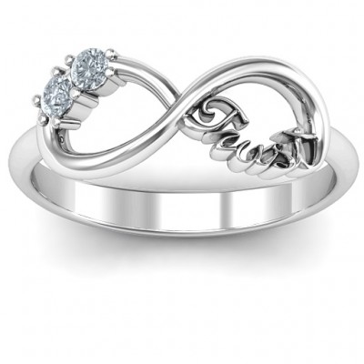 Sterling Silver Trust Infinity Ring - Name My Jewelry ™