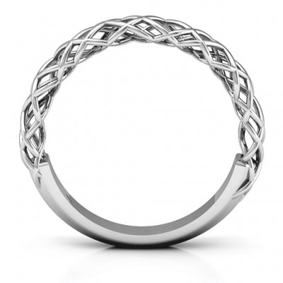 Sterling Silver Woven in Love Ring - Name My Jewelry ™