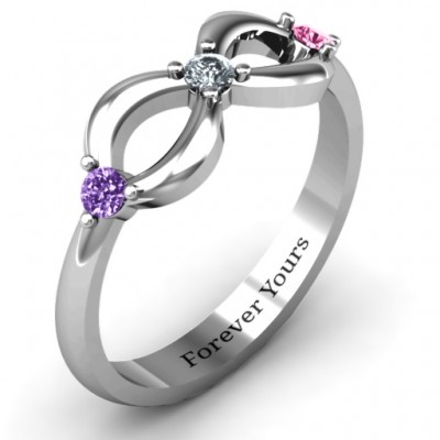 Three Stone Infinity Ring  - Name My Jewelry ™