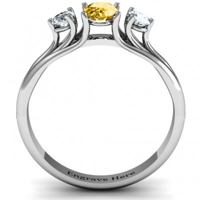 Three Stone Oval Centre Ring  - Name My Jewelry ™
