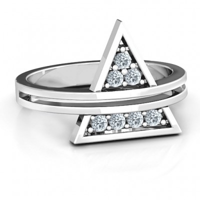 Triangle of Glam Geometric Ring - Name My Jewelry ™