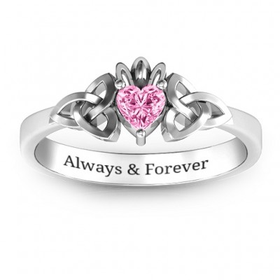Trinity Knot Heart Crown Ring - Name My Jewelry ™