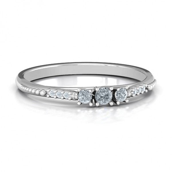 Trinity Ring on Accented Band - Name My Jewelry ™