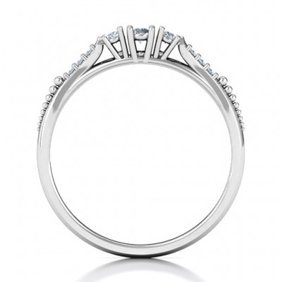 Trinity Ring on Accented Band - Name My Jewelry ™