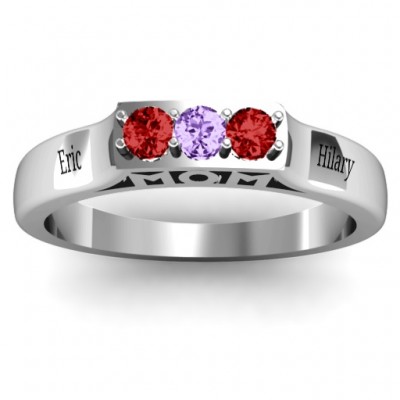 Triple Round Stone MOM Ring  - Name My Jewelry ™