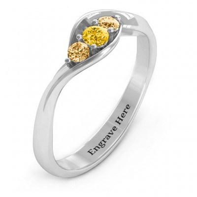 Triple Stone Swirl Ring  - Name My Jewelry ™