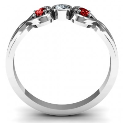Twin Hearts with Centre Bezel Ring - Name My Jewelry ™