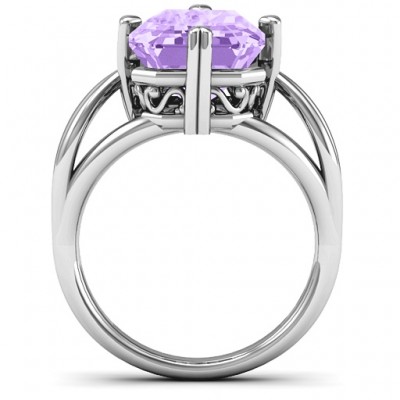 Twisted Shank Emerald Cut Stone with Filigree Ring  - Name My Jewelry ™