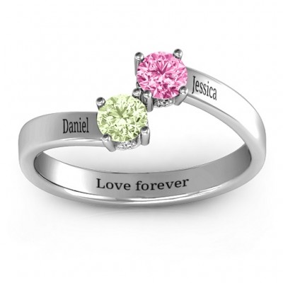 Two Stone Ring With Filigree Settings  - Name My Jewelry ™