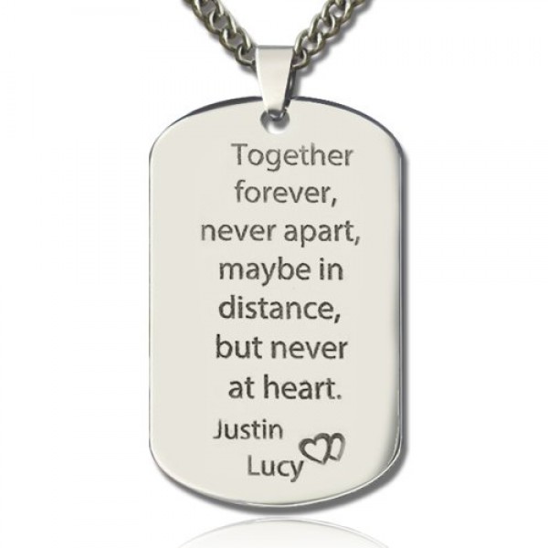 Man's Dog Tag Love Theme Name Necklace - Name My Jewelry ™