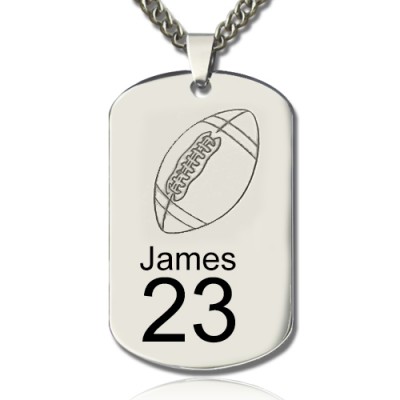Man's Dog Tag Rugby Name Necklace - Name My Jewelry ™