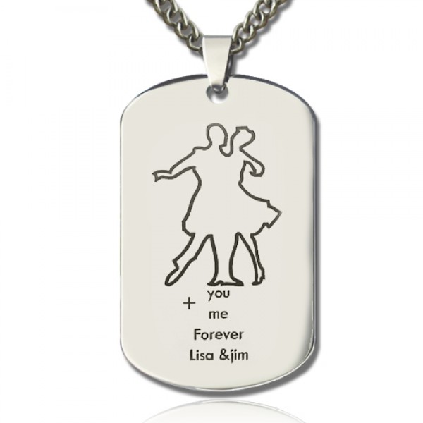 Dancing Theme Dog Tag Name Necklace - Name My Jewelry ™