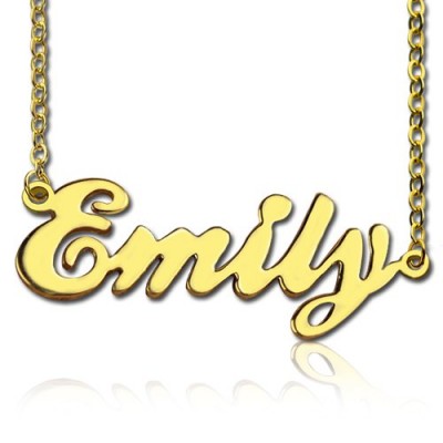 Cursive Nameplate Necklace 18ct Gold Plated - Name My Jewelry ™