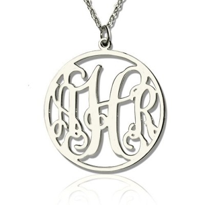 Sterling Silver Circle Monogram Necklace - Name My Jewelry ™