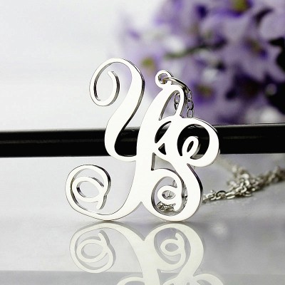 personalized Sterling Silver 2 Initial Monogram Necklace - Name My Jewelry ™