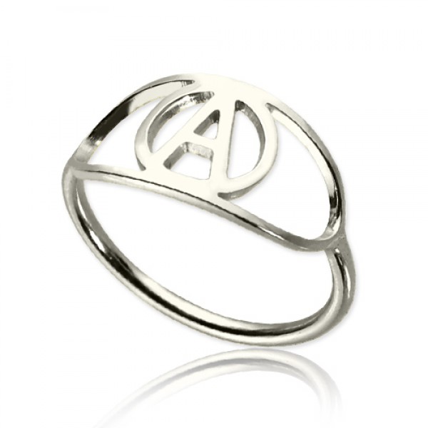 personalized Eye Rings with Initial Sterling Silver - Name My Jewelry ™