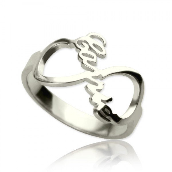 personalized Infinity Nameplate Ring Sterling Silver - Name My Jewelry ™