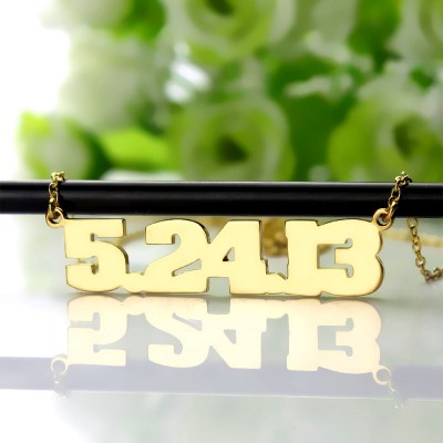 Gold Plated Silver Number Necklace - Name My Jewelry ™