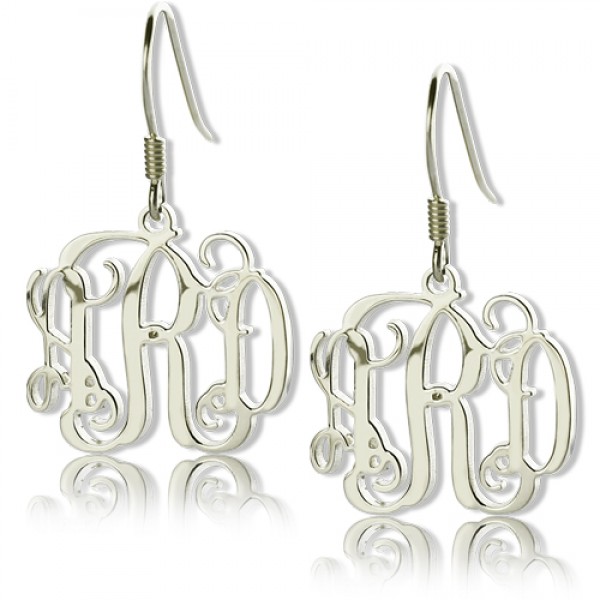 personalized Sterling Silver Monogram Earrings - Name My Jewelry ™
