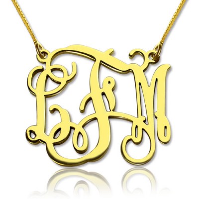Custom Monogram Necklace 18ct Gold Plated - Name My Jewelry ™
