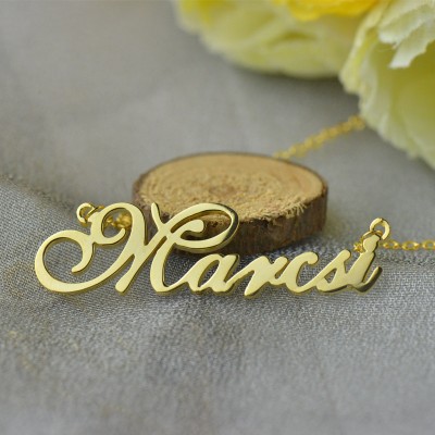 personalized Nameplate Necklace 18ct Gold Plated - Name My Jewelry ™
