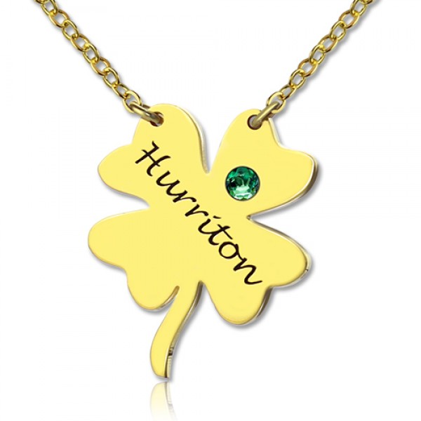 Good Luck Things - Clover Necklace 18ct Gold Plated - Name My Jewelry ™