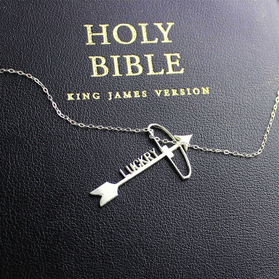 Silver Arrow Cross Name Necklaces Pendant Necklace - Name My Jewelry ™