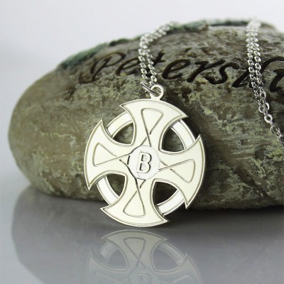 Engraved Celtic Cross Necklace Silver - Name My Jewelry ™