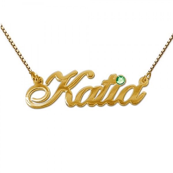 18ct Gold and Swarovski Crystal Name Pendant - Name My Jewelry ™
