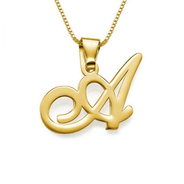 18ct Gold-Plated Initials Pendant With Any Letter - Name My Jewelry ™
