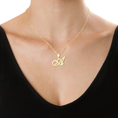 18ct Gold-Plated Initials Pendant With Any Letter - Name My Jewelry ™