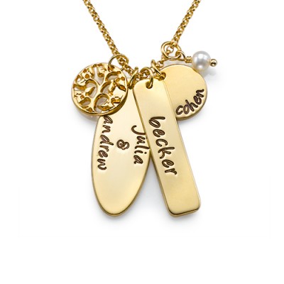 18ct Gold Plated Silver Family Tree Jewelry - Name My Jewelry ™