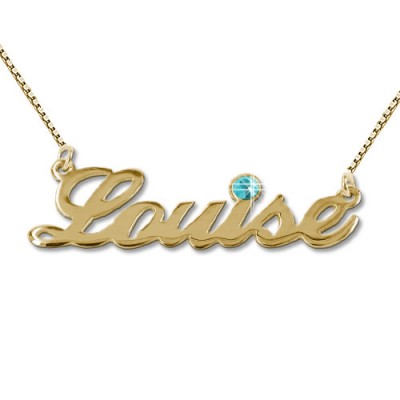 18ct Gold-Plated Swarovski Crystal Name Necklace - Name My Jewelry ™