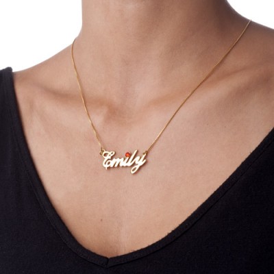 18ct Gold-Plated Swarovski Crystal Name Necklace - Name My Jewelry ™