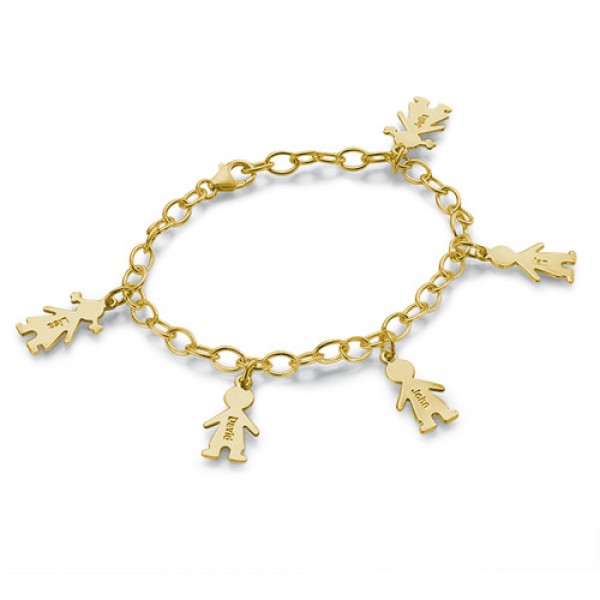 18ct Gold Plated Silver Engraved Kids Bracelet - Name My Jewelry ™