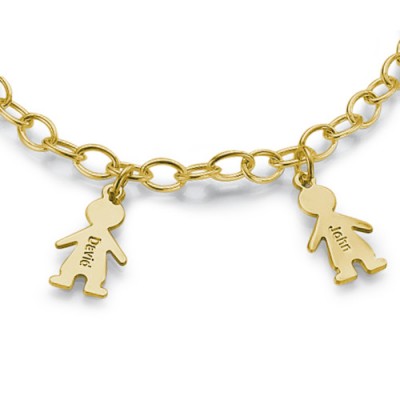 18ct Gold Plated Silver Engraved Kids Bracelet - Name My Jewelry ™