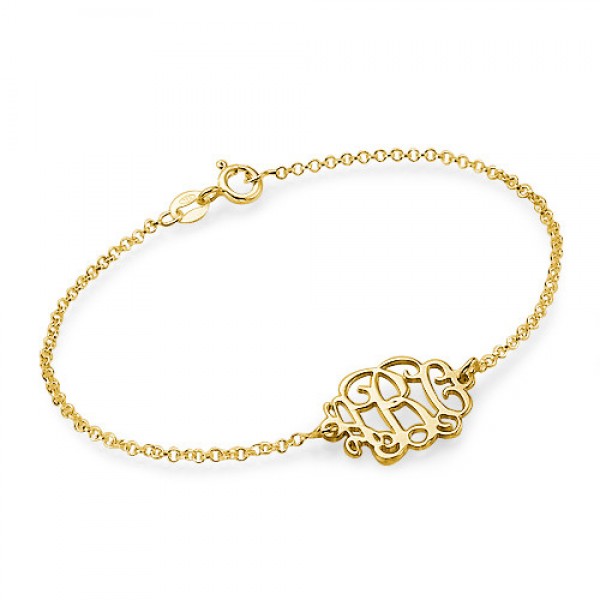 18ct Gold Plated Silver Monogram Bracelet/Anklet - Name My Jewelry ™