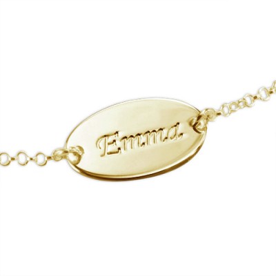 18ct Gold-Plated Silver personalized Baby Bracelet/Anklet - Name My Jewelry ™