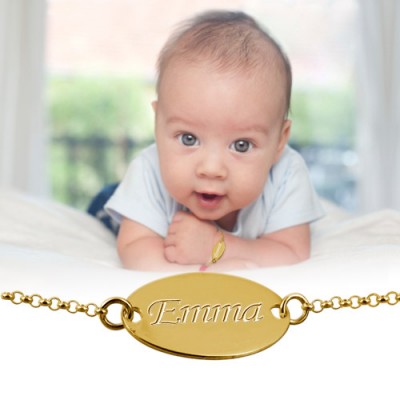 18ct Gold-Plated Silver personalized Baby Bracelet/Anklet - Name My Jewelry ™