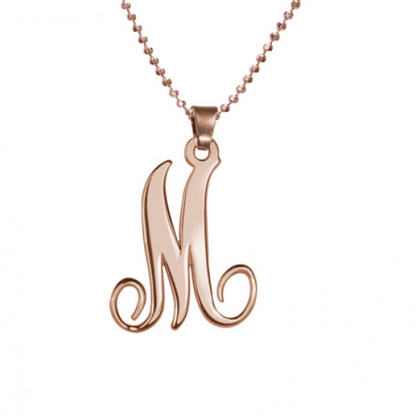 18ct Rose Gold Plated Single Initial Necklace - Name My Jewelry ™