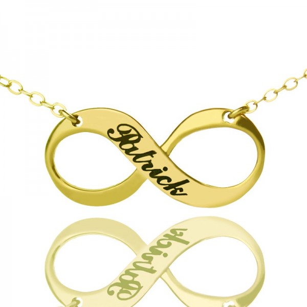 Infinity Symbol Jewelry Necklace Engraved Name 18ct Gold Plated - Name My Jewelry ™