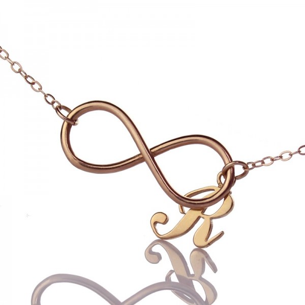 Rose Gold Plated Infinity Initial Necklace - Name My Jewelry ™