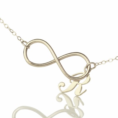 Infinity Necklaces with Initial Letter Charm Silver - Name My Jewelry ™