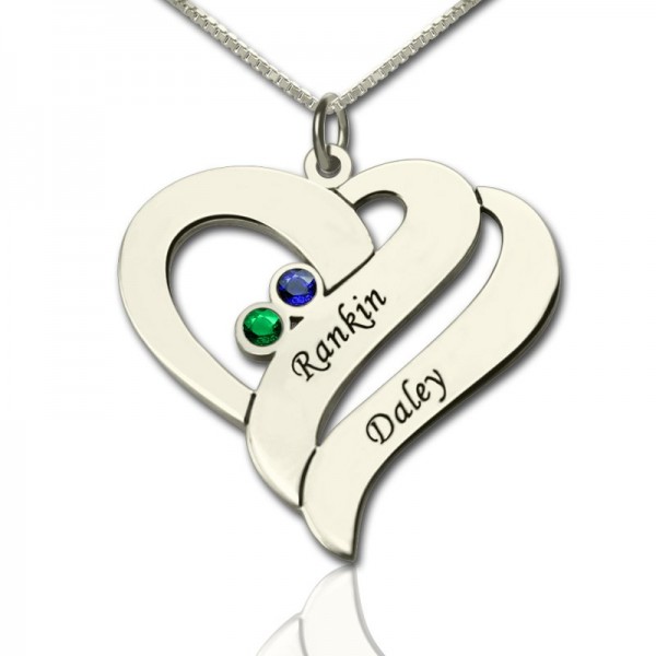 Two Hearts Forever One Necklace Sterling Silver - Name My Jewelry ™