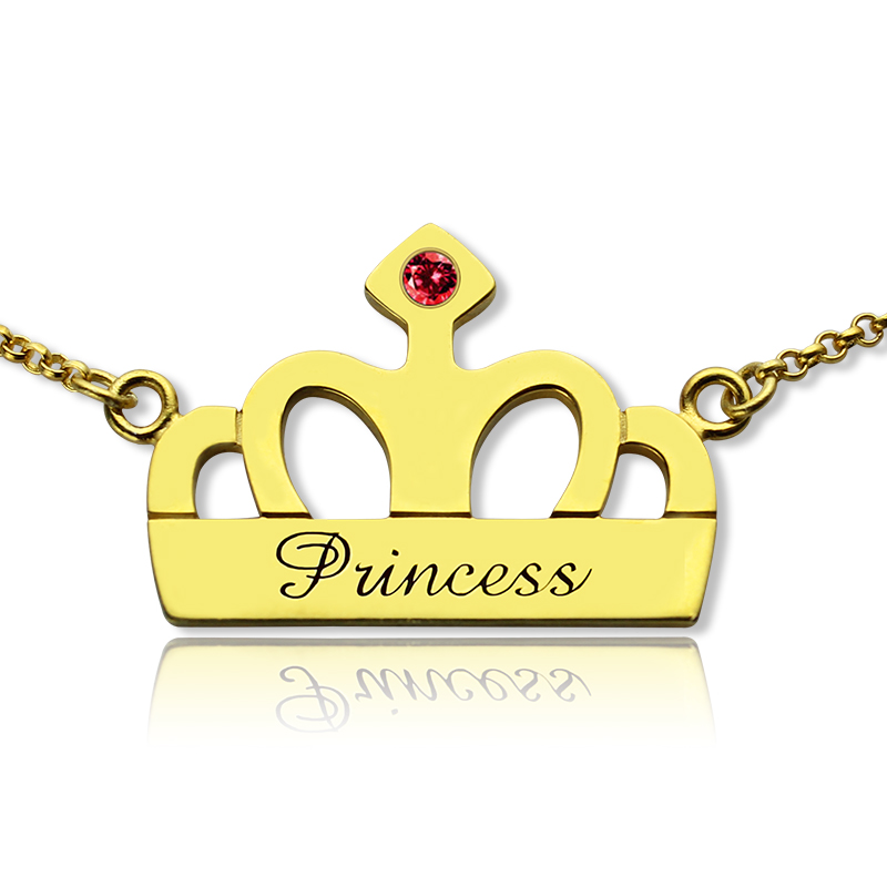 Crown Charm Necklace GOLD | Tiara Connection Quality Discount Crowns and  Sashes
