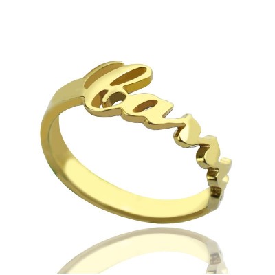 Custom Carrie Name Rings 18ct Gold Plated - Name My Jewelry ™