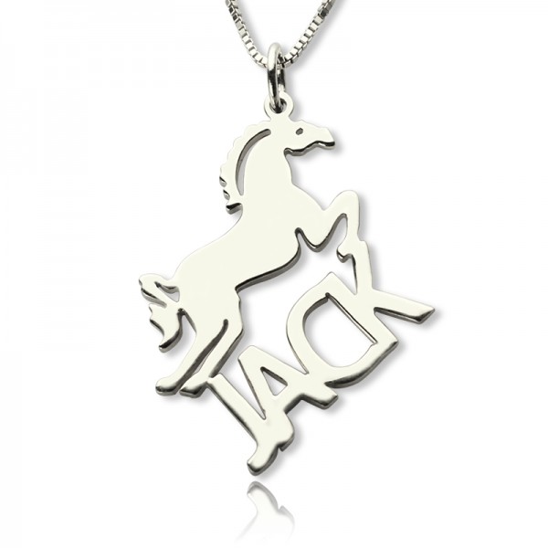 personalized Horse Name Necklace for Kids Silver - Name My Jewelry ™