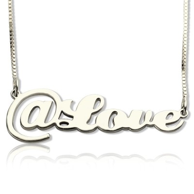 Twitter At Symbol Name Necklace Sterling Silver - Name My Jewelry ™