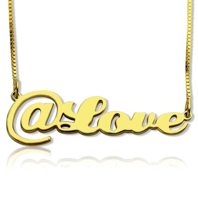 Twitter At Symbol Name Necklace 18ct Gold Plated - Name My Jewelry ™