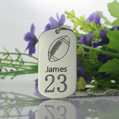 Man's Dog Tag Rugby Name Necklace - Name My Jewelry ™